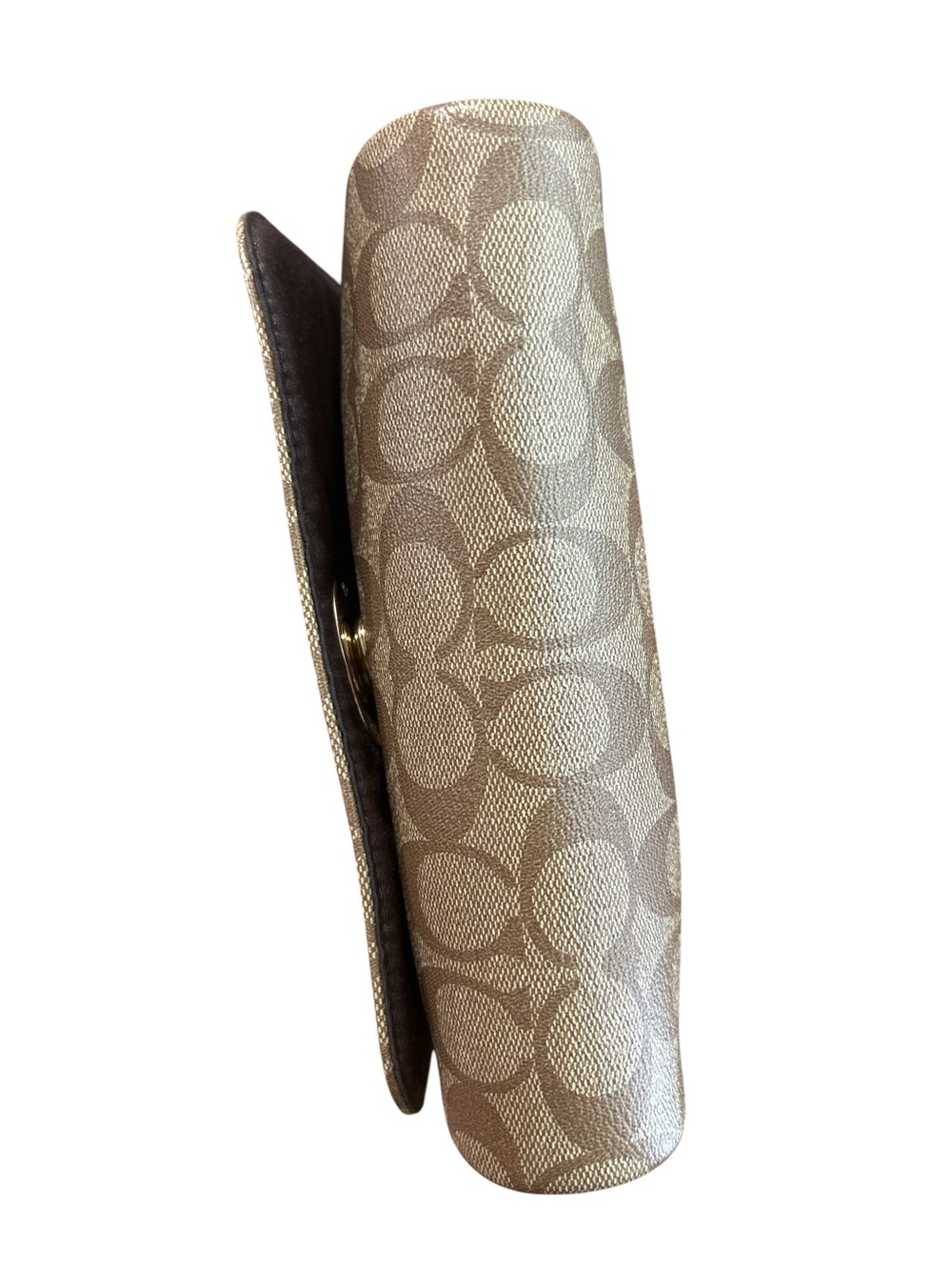 Coach Signature Print Turnlock Shoulder/Crossbody Bag in Tan - Picture 6 of 8